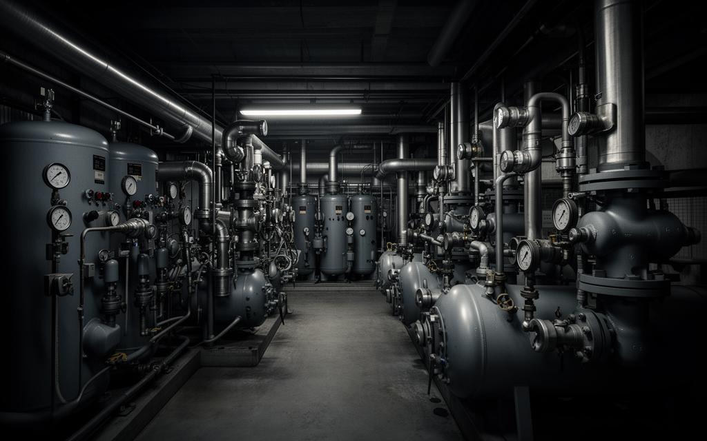 Sala de compresores industriales